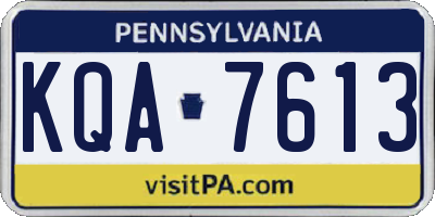 PA license plate KQA7613