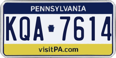 PA license plate KQA7614