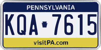 PA license plate KQA7615