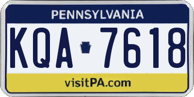 PA license plate KQA7618