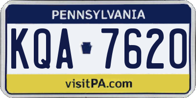 PA license plate KQA7620