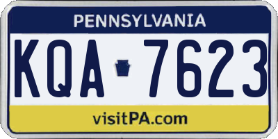 PA license plate KQA7623