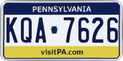 PA license plate KQA7626