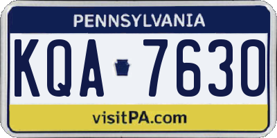 PA license plate KQA7630