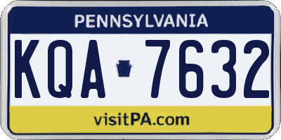 PA license plate KQA7632