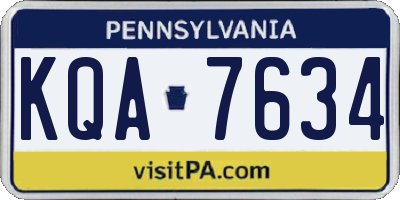 PA license plate KQA7634