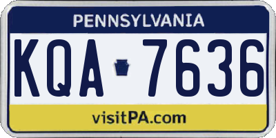 PA license plate KQA7636