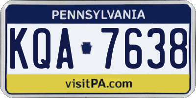 PA license plate KQA7638