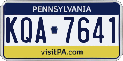 PA license plate KQA7641