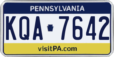 PA license plate KQA7642