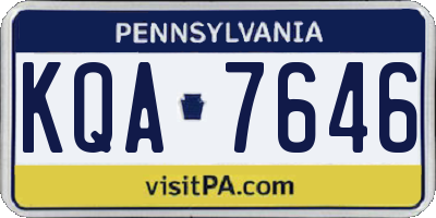 PA license plate KQA7646