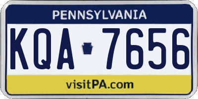 PA license plate KQA7656