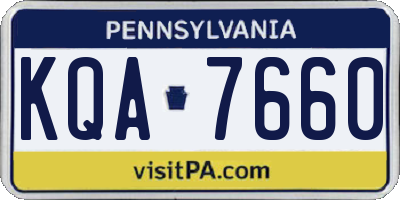 PA license plate KQA7660