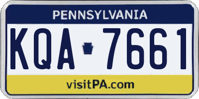 PA license plate KQA7661