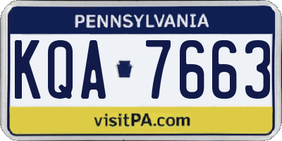 PA license plate KQA7663