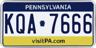 PA license plate KQA7666