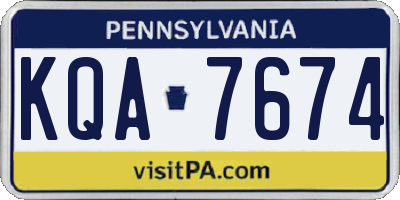 PA license plate KQA7674