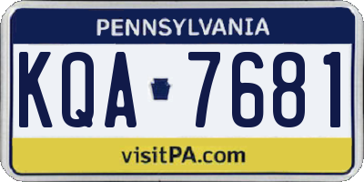 PA license plate KQA7681