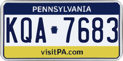 PA license plate KQA7683