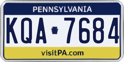 PA license plate KQA7684