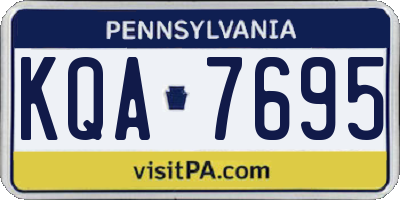 PA license plate KQA7695