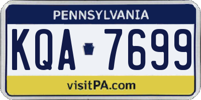 PA license plate KQA7699