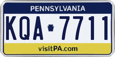 PA license plate KQA7711