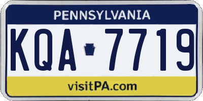 PA license plate KQA7719