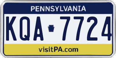 PA license plate KQA7724