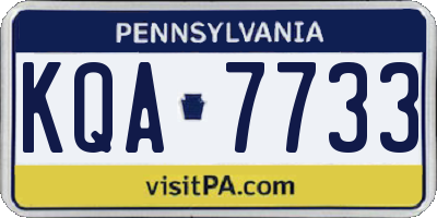 PA license plate KQA7733