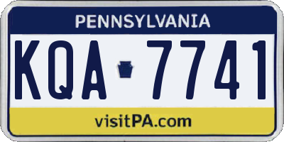 PA license plate KQA7741