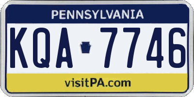 PA license plate KQA7746