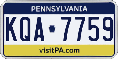 PA license plate KQA7759