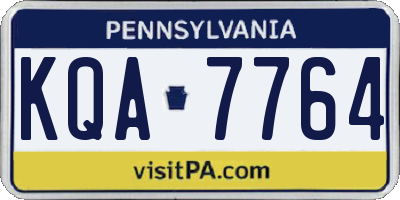 PA license plate KQA7764