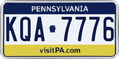PA license plate KQA7776