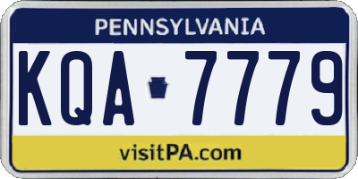 PA license plate KQA7779
