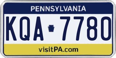 PA license plate KQA7780