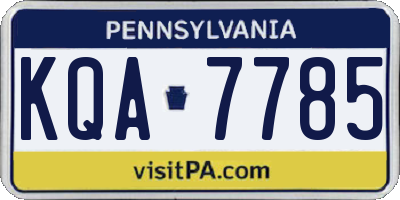 PA license plate KQA7785