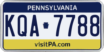 PA license plate KQA7788