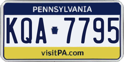 PA license plate KQA7795