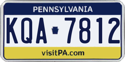 PA license plate KQA7812