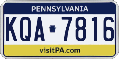PA license plate KQA7816