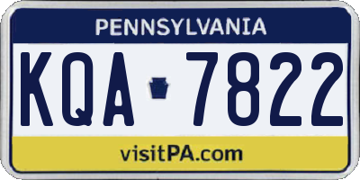PA license plate KQA7822