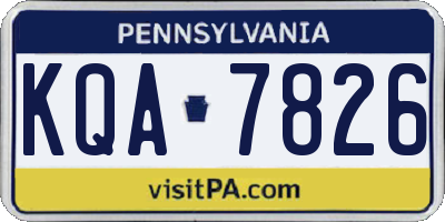 PA license plate KQA7826