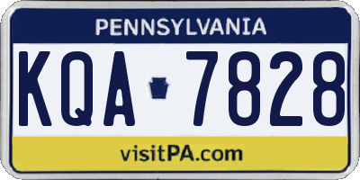 PA license plate KQA7828