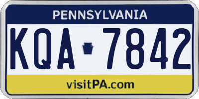 PA license plate KQA7842