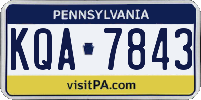 PA license plate KQA7843