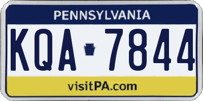 PA license plate KQA7844