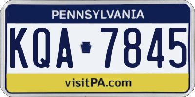 PA license plate KQA7845