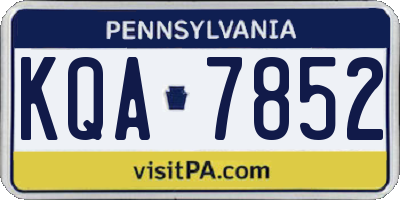 PA license plate KQA7852